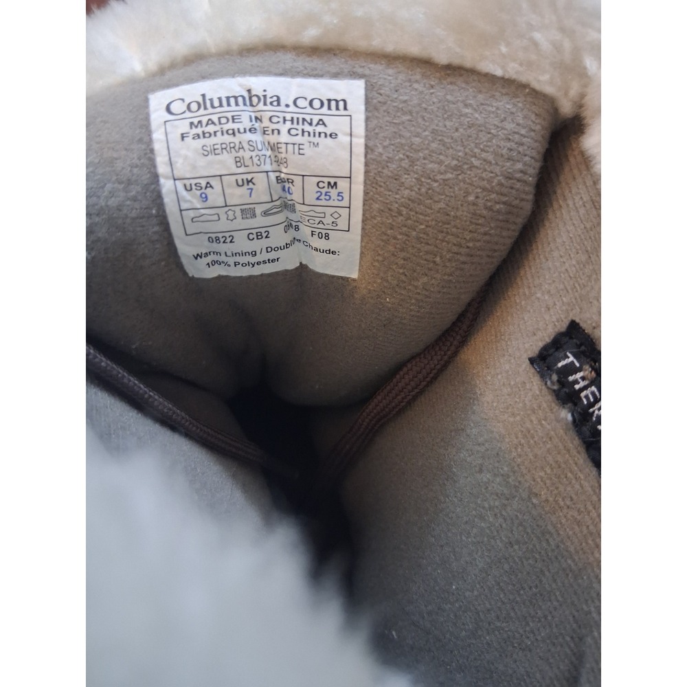 Columbia Sierra Summette Brown Suede Faux Fur Winter Snow Boots BL1371-248 9 - Picture 6 of 8